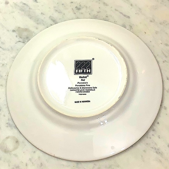 222 FIFTH WEXFORD RED SALAD PLATE 8 5/8TH INCH RED GREEN PLAID GOLD NEW - Picture 6 of 6
